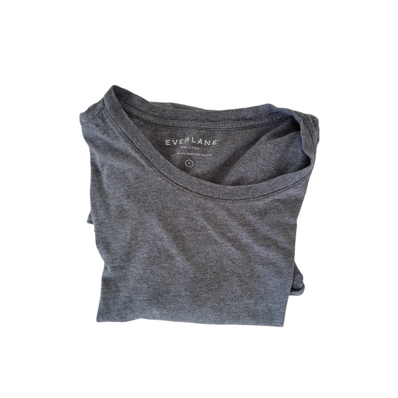 Everlane Crew Neck T Shirt Basic Essential Heather Gray Cotton Mens Size Small - Picture 5 of 6